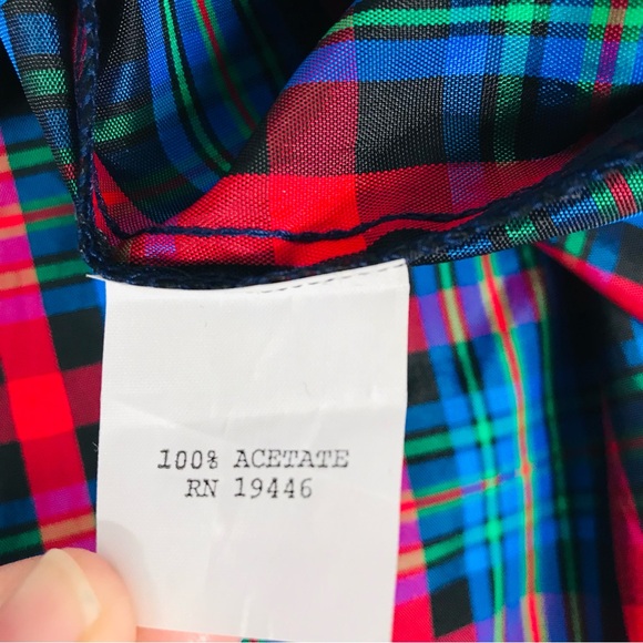 VINTAGE 90s Blue Red Plaid Midi Skirt Deadstock‎ Holiday Christmas Size 8 New - Picture 13 of 15